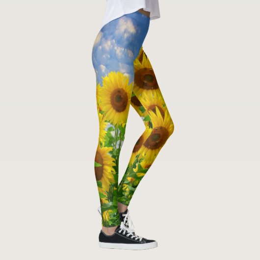 Zonnebloemen en blauwe hemdjes Summer Field Leggings (Rechts)