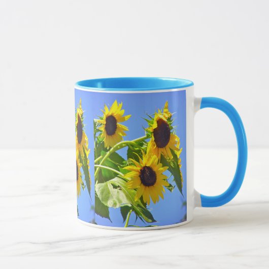 ZONNEBLOEMEN EN BLAUWE LUCHT MOK (Rechts)