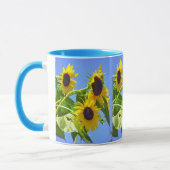 ZONNEBLOEMEN EN BLAUWE LUCHT MOK (Links)