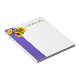 Zonnebloemen en Blauwe Statice Notitieblok