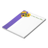 Zonnebloemen en Blauwe Statice Notitieblok (Linkerzijde)