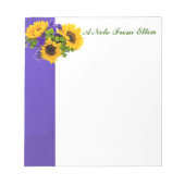 Zonnebloemen en Blauwe Statice Notitieblok (Voorkant)