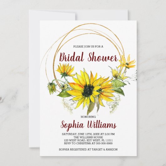 Zonnebloemen en Boho Greenery Vrijgezellenfeest Kaart (Voorkant)