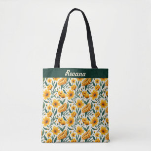 Zonnebloemen en boterbloemen tote bag