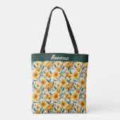 Zonnebloemen en boterbloemen tote bag (Achterkant)