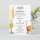 Zonnebloemen en Bourbon voor ik verloving doe Kaart (Staand voorkant)