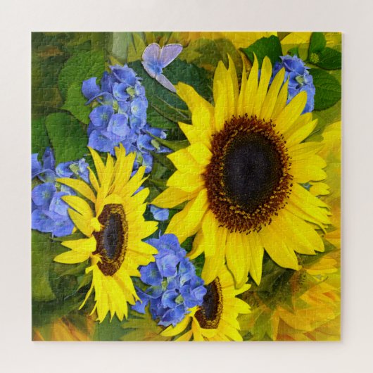 Zonnebloemen en brandkranen legpuzzel (Horizontaal)