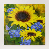 Zonnebloemen en brandkranen legpuzzel (Verticaal)