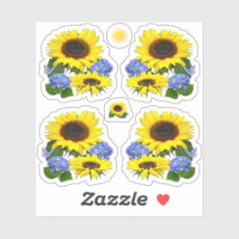 Zonnebloemen en brandkranen sticker