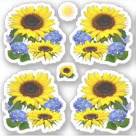 Zonnebloemen en brandkranen sticker