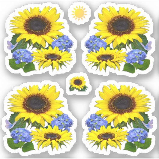 Zonnebloemen en brandkranen sticker (Voorkant)