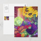 Zonnebloemen en Briefkaart van Veggies (Voorkant / Achterkant)
