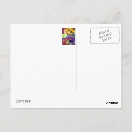 Zonnebloemen en Briefkaart van Veggies (Achterkant)