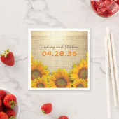 Zonnebloemen en Burlap Rustiek Land Bruiloft Servet (Insitu)