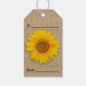 Zonnebloemen en Burlap Rustieke Gift Labels Cadeaulabel (Voorkant)