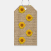 Zonnebloemen en Burlap Rustieke Gift Labels Cadeaulabel (Achterkant)