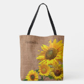 Zonnebloemen en Burlap Tote Bag (Achterkant)