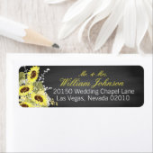 Zonnebloemen en Chalkboard Wedding Label (Insitu)