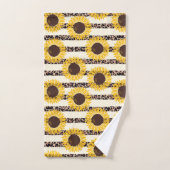 Zonnebloemen en Cheetah printstripes Bad Handdoek (Handdoek)