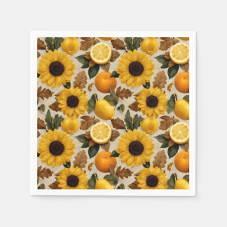 Zonnebloemen en Citrus Autumn Home Decor Servet