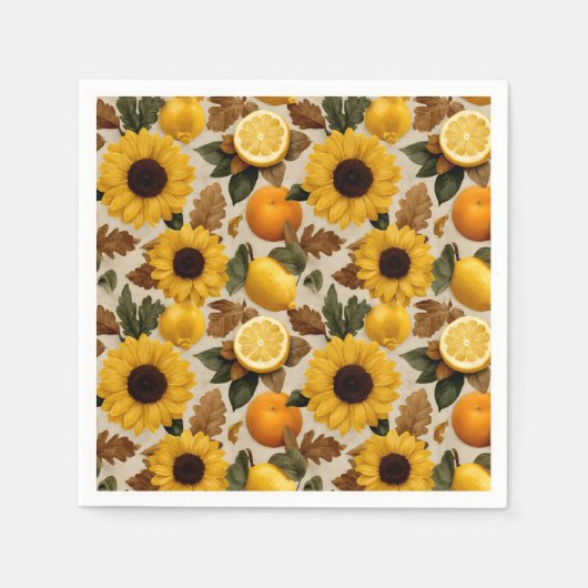 Zonnebloemen en Citrus Autumn Home Decor Servet (Voorkant)