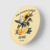 Zonnebloemen en Citrus Family Design Ronde Klok (Hoek)