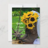 Zonnebloemen en Cowboy Boots Wedding Save the Date Magnetische Uitnodiging (Voorkant)