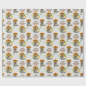 Zonnebloemen en Cowgirl Boots Birthday Cadeaupapier (Vlak)