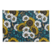 Zonnebloemen en dagbladen, zomertuin 2 kussensloop (Achterkant-Rechts)