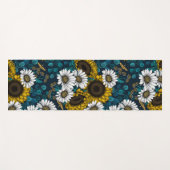 Zonnebloemen en dagbladen, zomertuin 2 yogamat (Voorkant (horizontaal))