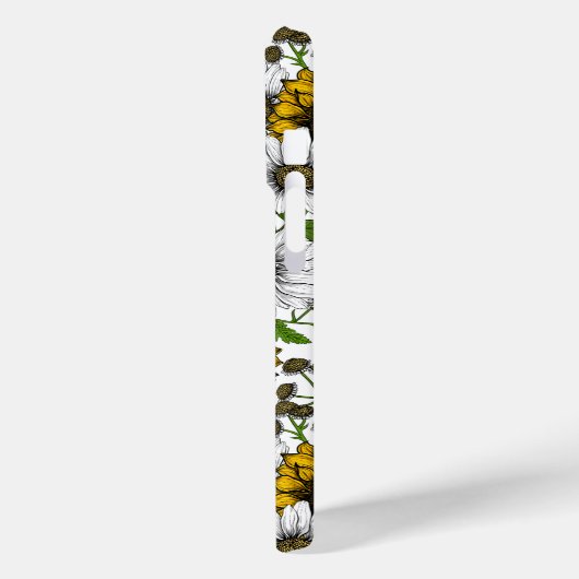 Zonnebloemen en dagbladen, zomertuin 3 Case-Mate iPhone case (Achterkant / Links)