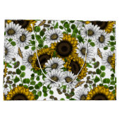 Zonnebloemen en dagbladen, zomertuin 3 groot cadeauzakje (Achterkant)