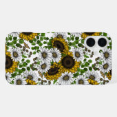 Zonnebloemen en dagbladen, zomertuin 3 iPhone hoesje (Achterkant horizontaal)