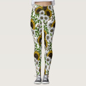 Zonnebloemen en dagbladen, zomertuin 3 leggings (Voorkant)