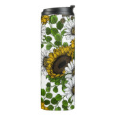 Zonnebloemen en dagbladen, zomertuin 3 thermosbeker (Gedraaid links)