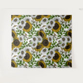 Zonnebloemen en dagbladen, zomertuin 3 wandkleed (Voorkant (horizontaal))