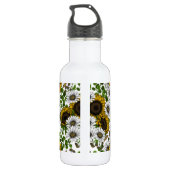 Zonnebloemen en dagbladen, zomertuin 3 waterfles (Achterkant)