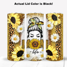 Zonnebloemen en Daisy Flowers met Mom Life Theme