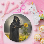 Zonnebloemen en de Grim Reaper Papieren Bordje (Feest)