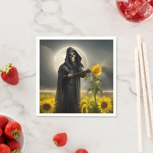 Zonnebloemen en de Grim Reaper Servet (Insitu)