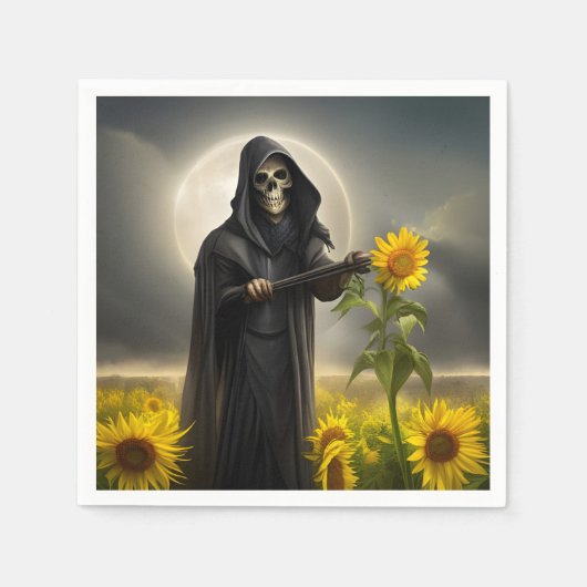 Zonnebloemen en de Grim Reaper Servet (Voorkant)