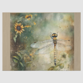 Zonnebloemen en de libel tissuepapier