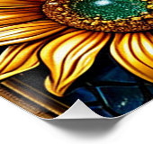 Zonnebloemen en decoratieve frame-elementen perfect poster (Hoek)