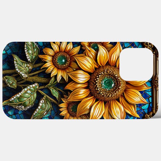 Zonnebloemen en decoratieve Lijsten Case-Mate iPhone Case (Achterkant (horizontaal))
