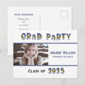 Zonnebloemen en denim dochter foto middelbare scho briefkaart (Voorkant / Achterkant)