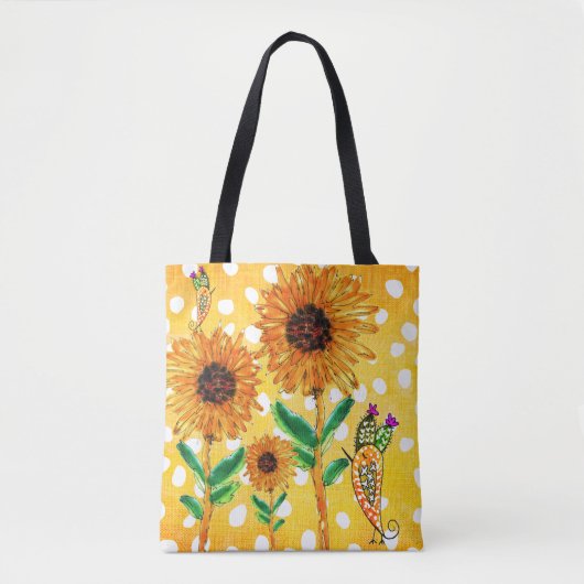Zonnebloemen en een Canvas tas (Voorkant)