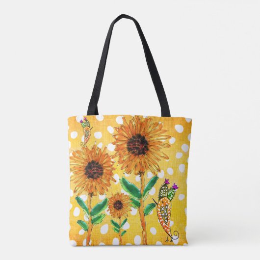 Zonnebloemen en een Canvas tas (Achterkant)