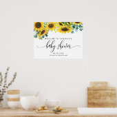 Zonnebloemen en Eucalyptus Baby shower Welkom Poster (Keuken)