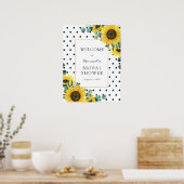 Zonnebloemen en Eucalyptus Baby Shower Welkomstbor Poster (Keuken)