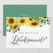 Zonnebloemen en Eucalyptus worden mijn Bridesmaid (Voorkant / Achterkant)